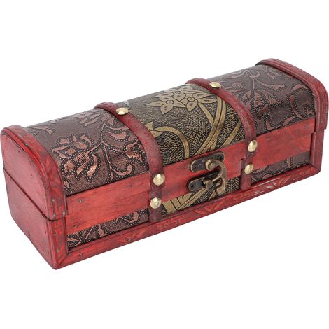 Coffret bijou en bois rétro élégant, organiseur pour épingles à cheveux, colliers et bracelets, boîte de rangement pour décoration intérieure et accessoires d'artisanat (1/5)
