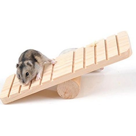 Altalena in legno per criceti, giocattolo a dondolo per piccoli animali, topo e gerbillo (1/5)