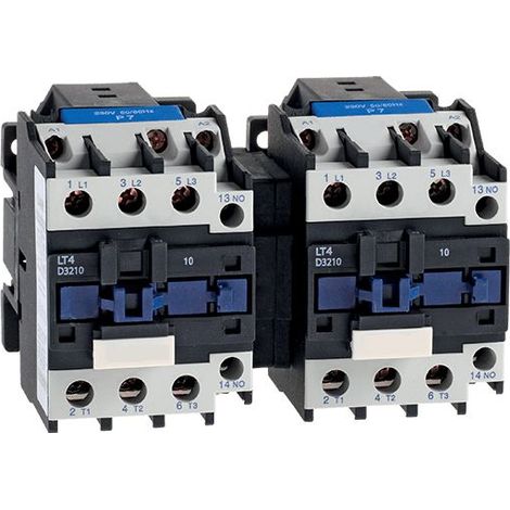 Contacteur inverseur tripolaire 18A – 7.5KW – Tension bobine 230VAC – 1 contact NO – Montage rail DIN – Elmark