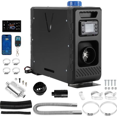 Jiubiaz Riscaldatore diesel ad aria 8 kW 12/24 V Bluetooth, LCD e telecomando 1 uscita aria verticale serbatoio 5 L tutto in uno (1/5)
