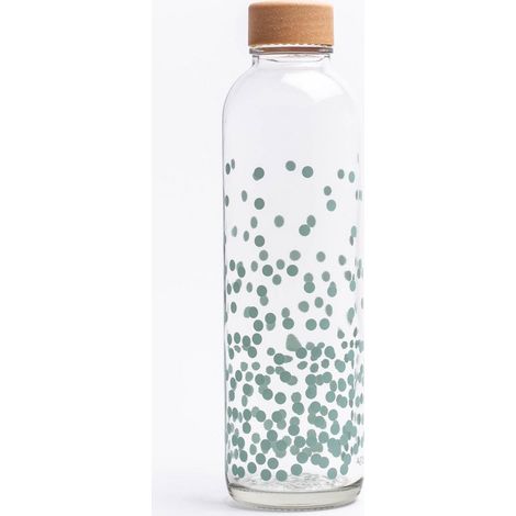 Bouteille en verre pour boisson avec motif points turquoise PURE HAPPINESS 0,7 L - PANGIVO (1/5)
