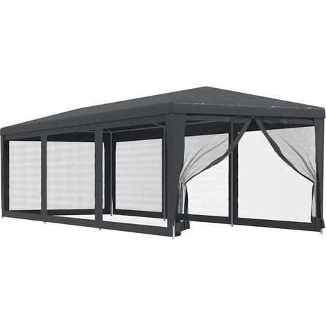 Maison Exclusive - Partyzelt mit 8 Mesh-Seitenwänden Anthrazit 3x (1/5)