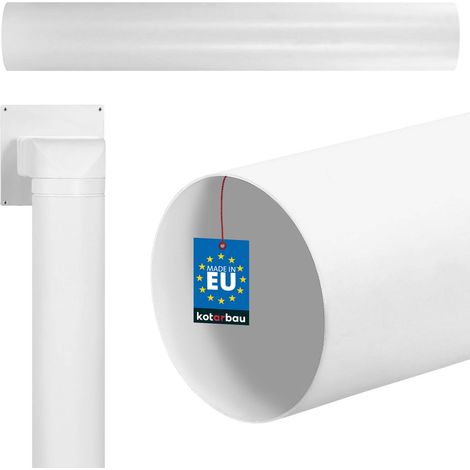KOTARBAU® Tuyau de Ventilation Rond ⌀ 150 mm - Tube Rond en PVC 100 cm Canal de Ventilation - Blanc - Conduit de Ventilation - Gaine de Ventilation (1/5)