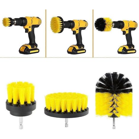 Brosse rotative et brosse abrasive pour perceuse - Accessoire de brosse de nettoyage électronique rotative pour perceuse (1/4)