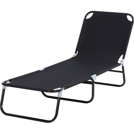 Tumbona Plegable Reclinable con Ángulo Ajustable de 5 Posiciones para Jardín Exterior Piscina Terraza Camping Carga 120 kg 188x56x28 cm (1/5)