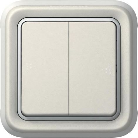 Double interrupteur ou va-et-vient pour volets roulants Plexo composable IP55 10A 250V blanc (069629) (1/2)