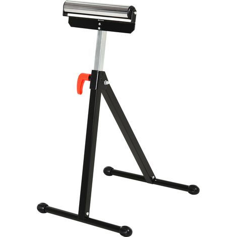 Folding Roller Stand, Material Support Pedestal  Ball Bearing Roller Height Adjustable Portable, Metal Construction, Black (1/5)
