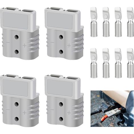 4 Pièces Connecteur Batterie 50A 600V, Connexion Rapide Prise avec 8 Broches Terminales, Kit Connecteur Voiture, Prise de Batterie Électrique pour Van Voiture Moto Bateau Camion (1/5)