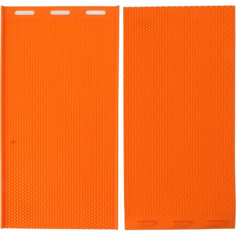 Molde de silicona para cera de abeja, 5,4 mm, 2 láminas, base, prensa, estampador, láminas de panal, molde, suministros de apicultura, naranja-Crezuo
