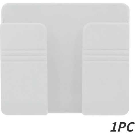 1 Pcs Multifonction Poinçon Gratuit Mural Boîte De Rangement Organisateur TV Télécommande Monté Téléphone Mobile Prise De Charge Titulaire white-1pc