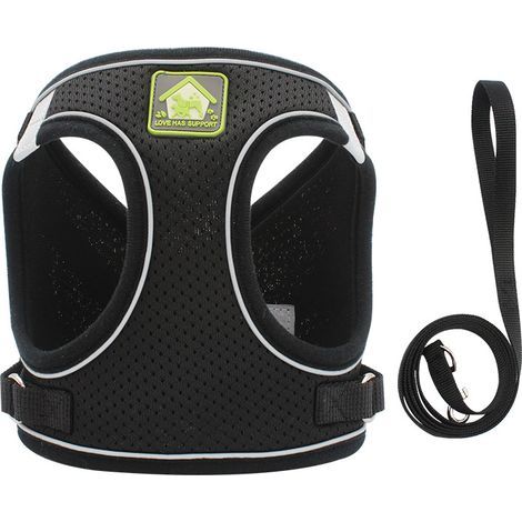 Dog Harness and Leash Set, No Pull Soft Mesh Pet Harness for Walking Escape Proof Small Cat Step-in Adjustable Vest with Reflective Strip Fit Puppy Kitten Rabbit (1/5)