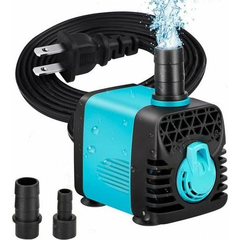 600 l/h Tauchpumpe, kleine, leise Wasserpumpe für hydroponische Statuenaquarien (10 W, 1,2 m Netzkabel, 2 Düsen) (130 GPH), (1/5)