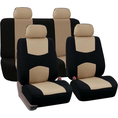 Coprisedili per auto, protezioni per sedili, interni del veicolo, protezione completa, set completo, beige (1/5)