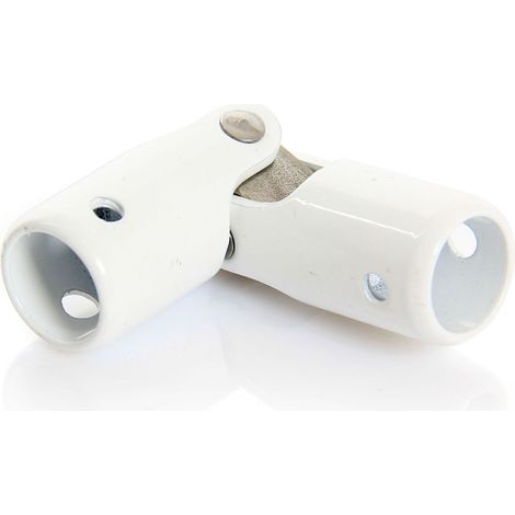 Kreuzgelenk aus weiß lackiertem Stahl - Rund 12 mm & Rund 12 mm