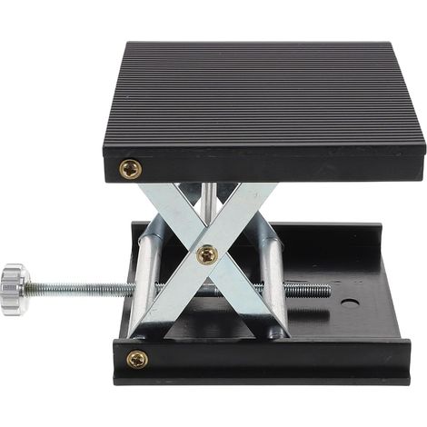 Support Élévateur de Laboratoire en Aluminium Ciseaux Réglables, Plateforme Robuste Noire pour Recherche Scientifique et Travail du Bois (1/5)