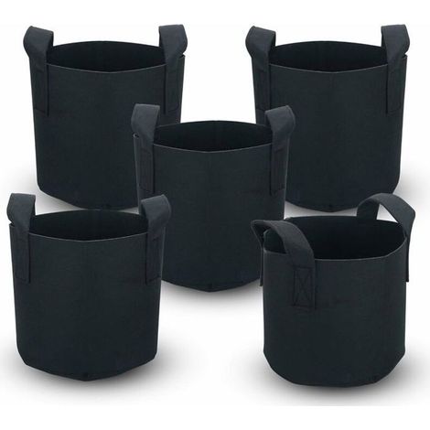 5 sacs plantation non tissés 20L (25x30cm) - HAWUJ - Avec poignées, jardin/serre (1/4)