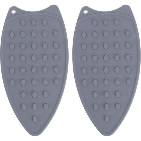Cojín de silicona para apoyar la plancha, 2 unidades, resistente al calor, para tabla de planchar y plancha de vapor (gris) (1/5)