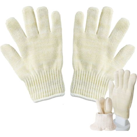 Gants anti-chaleur en fibres d’aramide Résistants jusqu'à 300°C Taille universelle Pour manipulation de plats chauds et cheminées (2 PCS) (1/4)