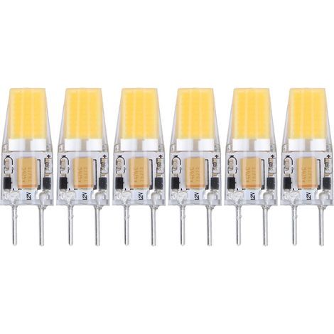 5W AC DC12V COB Ampoule,Ampoule LED GY6.35 Bi Pin Base, Ampoule de plafonnier en Silicone à économie d'énergie, Non dimmable équivalent 30W (Lot de 6), Ampoule COB GY6 35 Plafonnier Silicone Mur (1/5)