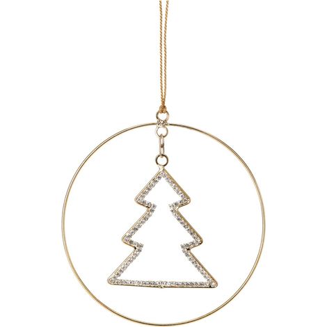 Pendente per albero di Natale gioiello in vetro per decorazioni natalizie Ø 12 cm -Oro / Fiocco (1/4)