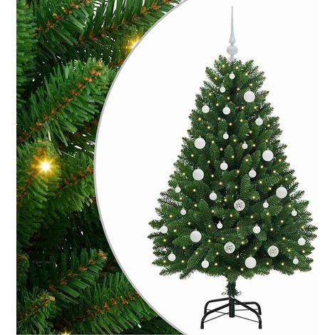 Sapin de Noël  Arbre de Noël artificiel avec 150 LED Vert 150 cm PVC et métal (1/5)