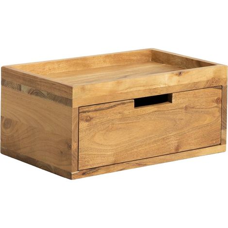 Etagère murale carrée en bois d'acacia Orane (1/5)