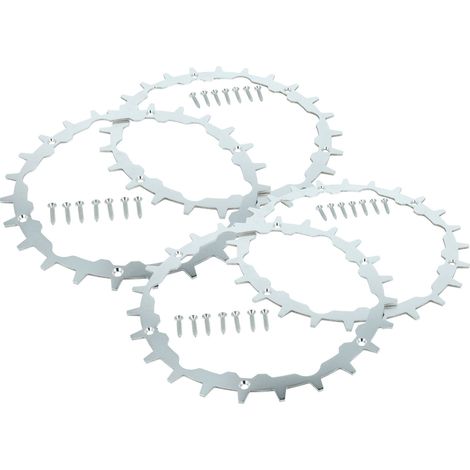 vhbw 4x Ramponi in acciaio compatibile con Gardena SILENO city Auto Life, Life 1000, 600 tosaerba - acciaio inox, 24 denti, incl. viti