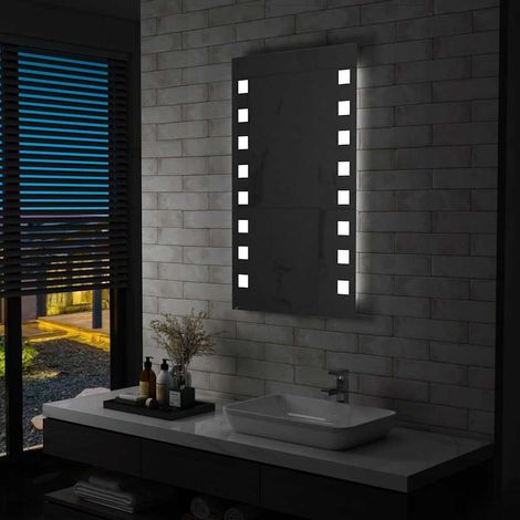Miroir mural de salle de bain avec LED 60x100 cm
