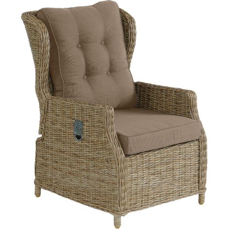 Inko Lounge-Sessel Leona Rattanoptik Loungesessel Gartensessel 3 Farben zur Wahl Rattanoptik natur (1/2)