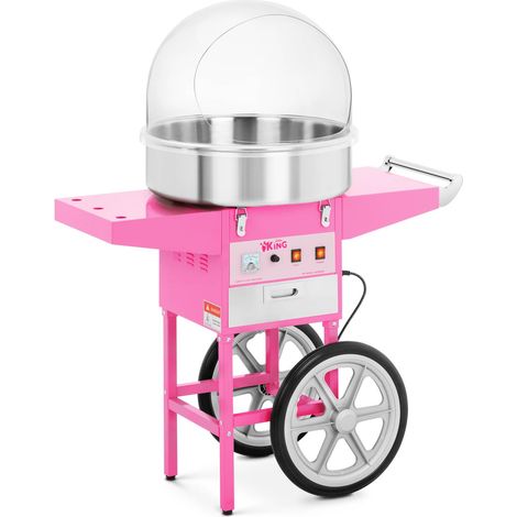 Royal Catering – Machine à barbe à papa professionnelle sur chariot – Rendement 350 portions/heure – Puissance 1200W – Acier inox pour nettoyage facile (1/8)