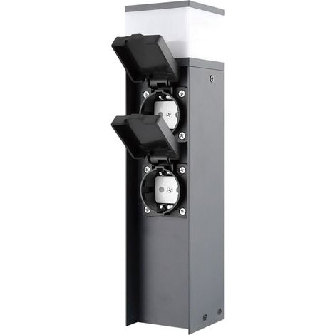 Gartensteckdosensäule mit 2-flammigen G9 IP44 Abdeckungen