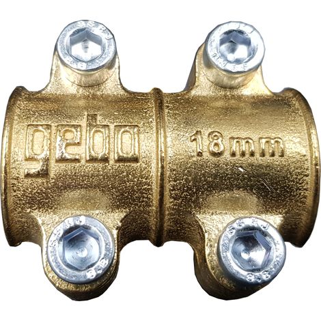 Abrazadera de reparación de latón de dos piezas MD 18 mm
