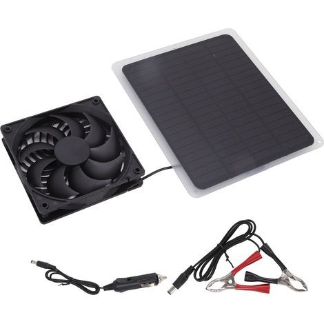 Kit de ventilateur de panneau solaire, Mini ventilateur à économie d'énergie, échappement Portable IP014 avec Cage, cellules en silicium monocristallin (1/5)