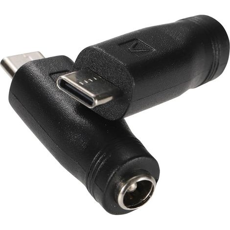 Stück USB-C-auf-DC-Netzteiladapter, Typ-C-Stecker auf DC-Buchse 5,5 x 2,1 mm, zylindrischer Klinkenstecker zum Laden von Geräten (1/4)