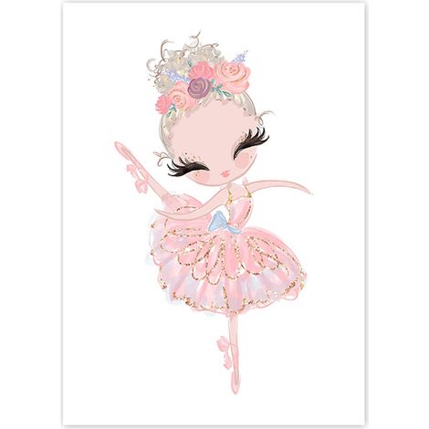 Tableau Sur Toile - Princesse Ballet Licorne Cygne - Décoration Murale Chambre Enfant - 1 Pièce (1/5)