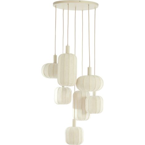 Light & Living - hängeleuchte - Tufia - beige crème - textil - Ø