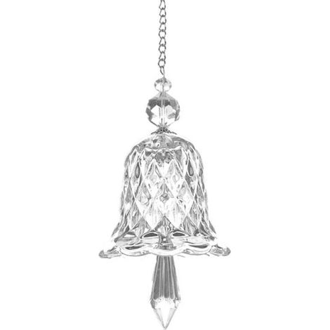 Ornements de Cloche en Cristal Transparent Suncatchers Rainbow Maker, Ensemble 2 Pendentifs Carillons Éoliens Verre Décoration (1/4)