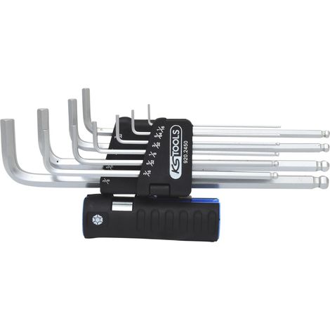 Serie di chiavi maschio esagonali piegate a testa sferica 3in1,10pz.5/64"-9/16" (1/2)