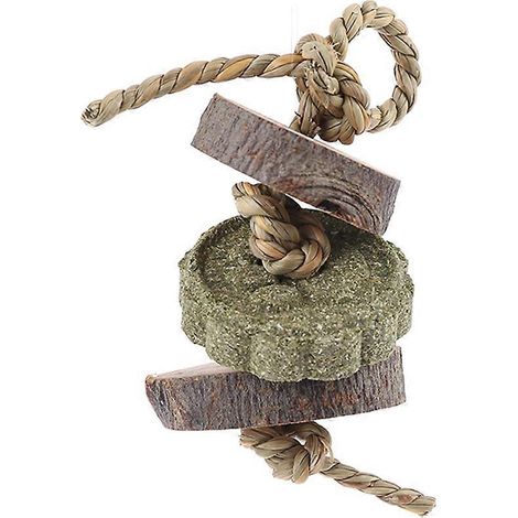 Jouets en bois et en herbe pour faire ronger les molaires des hamsters, chinchillas et cochons d'Inde. (1/4)