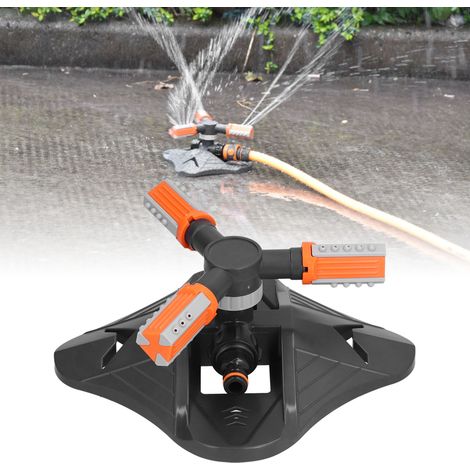 Neuer automatischer Rasensprenger für Gärten, Rasenflächen und Gartenbau, mit drei Düsen, orange (1/5)