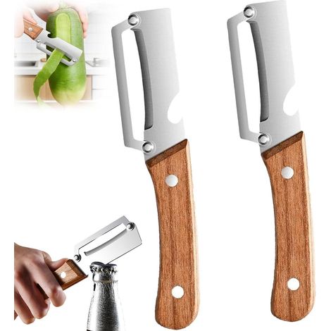 2 Pièces Éplucheur Légumes Multifonction 2-in-1 Stainless Steel Peeler Couteau Eplucheur Légumes Éplucheur Polyvalent (1/5)