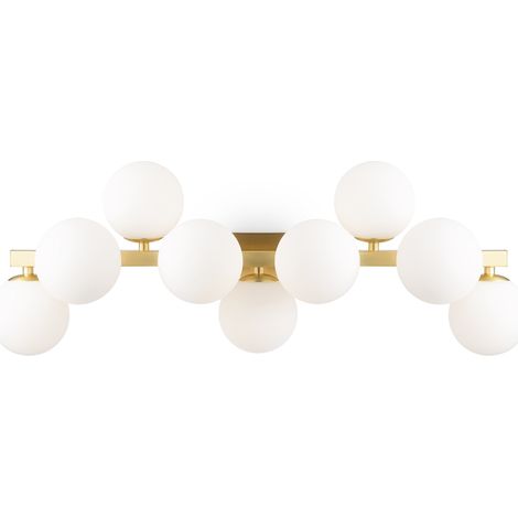Applique murale dorée 9 globes blancs Dallas Maytoni (1/3)