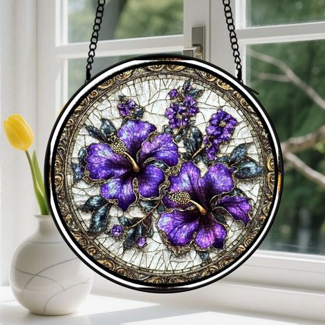20cm Suspension en vitrail, attrape-soleil coloré minimaliste unique élégant, décoration intérieure colorée, cadeau Anniversaire pour femme, homme (1/5)