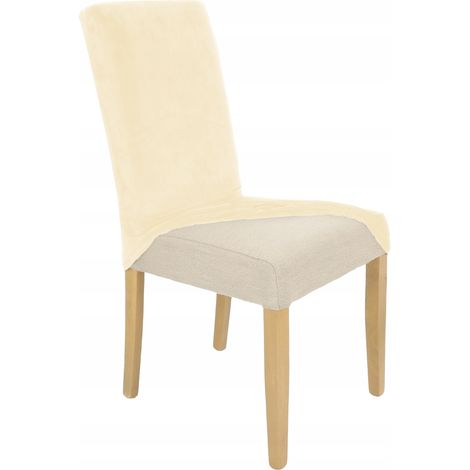 HOUSSE DE CHAISE EN VELOURS ÉLASTIQUE ÉCRU [21WR] (1/5)