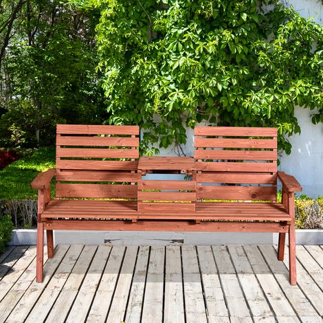 Banco de exterior de madera de abeto, 2/3 plazas, convertible, 160x68x92cm (1/5)