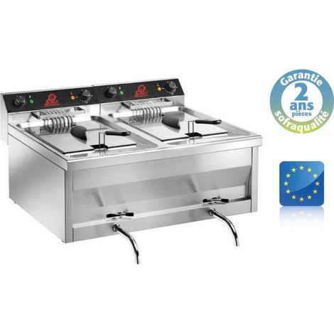 Friteuse professionnelle électrique à poser - Super puissante - 2 x 12 Litres - Sofraca (1/5)
