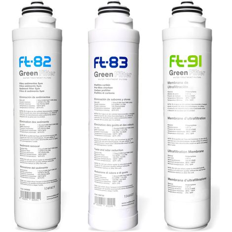 Set Di 3 Cartucce Filtranti Per Filtro Sottolavello Trio Uf Ft82 - Ft83 E Ft91 (1/5)
