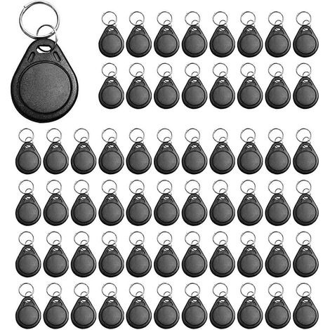 100 porte-clés RFID T5577 inscriptibles 125 kHz, étiquettes de jetons de carte d'identification en champ proche, porte-clés RFID T5577 inscriptibles et réinscriptibles 125 kHz. (1/5)