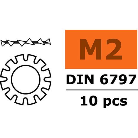 Revtec - Locking Washer M2 - Galvanized Steel - 10 pcs