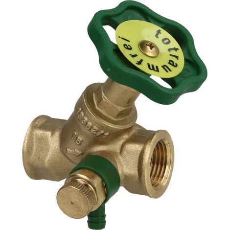 Soupape à siège incliné 1/2'' FF avec purge et broche montante